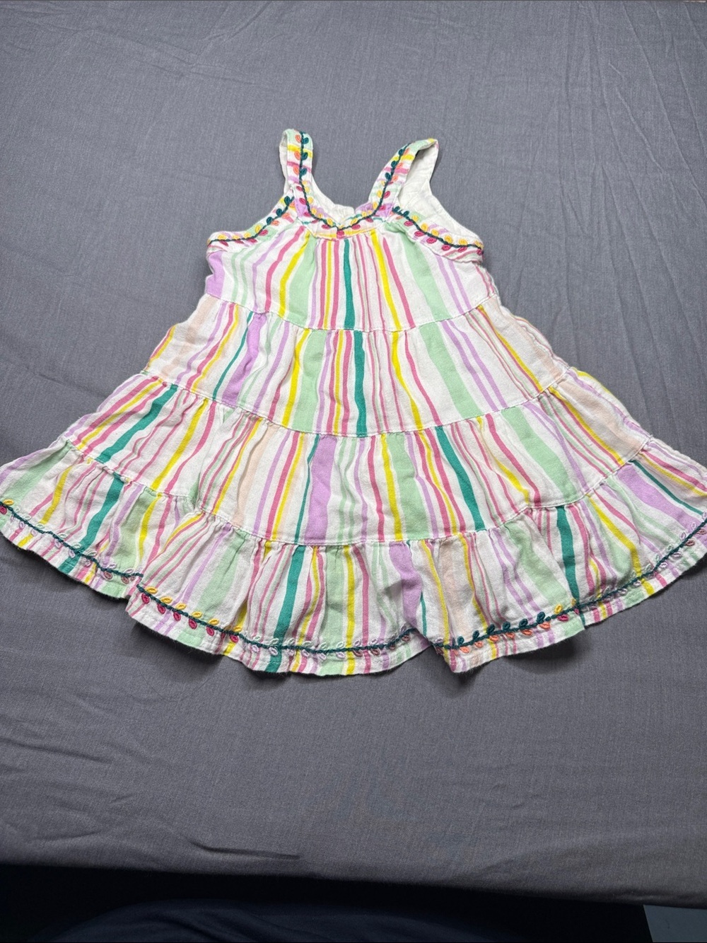 Peek Pastel Multi-Stripe Tiered Sundress